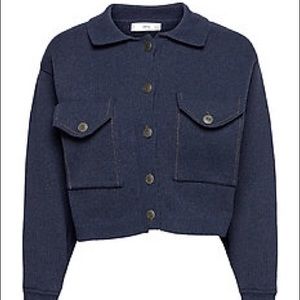 Mango oversized Cropped Cardigan Navy M
